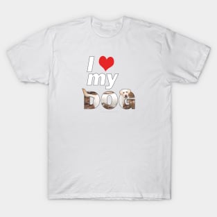 I love (heart) my dog - labrador retriever oil painting wordart T-Shirt